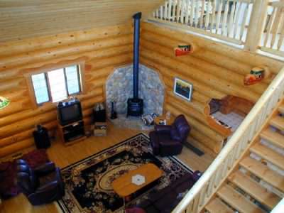 American Home Design on Open Plan Design North American Log Cabin Designs Along With