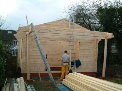 Log cabin kits - office with logs already up Log cabin kits - office with logs already up