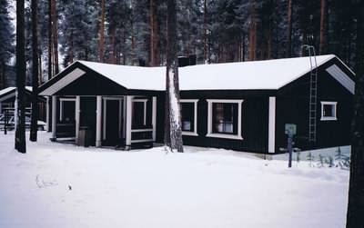 A log cabin in a Finnish forest A log cabin in a Finnish forest