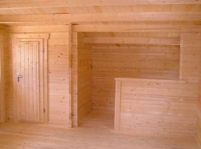 A lovely timber interior is part of the appeal for a log cabin games room A lovely timber interior is part of the appeal for a log cabin games room