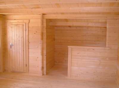 A lovely timber interior is part of the appeal for a log cabin games room