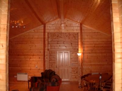 Log cabin interior with all wood Log cabin interior with all wood
