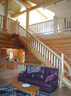 A nice staircase can make a great feature in a log cabin interior A nice staircase can make a great feature in a log cabin interior
