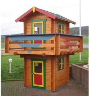 Many log cabin playhouses are compact Many log cabin playhouses are compact