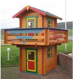 Many log cabin playhouses are compact