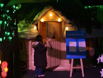 With lighting log cabin playhouses can be fun in the dark too!