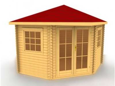 Corner style log cabin summerhouses can lend themselves to certain sites Corner style log cabin summerhouses can lend themselves to certain sites