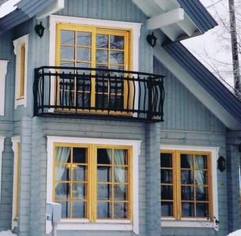 Timber windows look great in a log cabin Timber windows look great in a log cabin