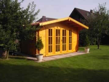 A cheap log cabin in the garden