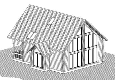 Log cabin designs - a CAD drawing 