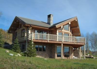 A log cabin home in North America